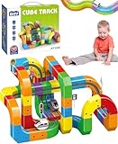 Circuit de Train électrique, Circuits de Course magnétique Flexible, Train Circuit Voiture Électrique Enfant, Jeu de Piste Voitures de Course Cadeau Garçon Fille (123pcs)
