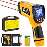SURPEER Industrial Infrared Thermometer Gun, 50:1 D:S Ratio, -58°F-3992°F, Triple Laser, High Precision Temp Gun for Kiln, Engine, HVAC, BBQ, Industrial Inspection