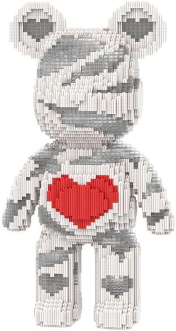 PIANTION Animal Love Heart Bear Micro Building Blocks Set(6000PCS XQ015) 16.9in High Series,Gifts Suitable for Adults