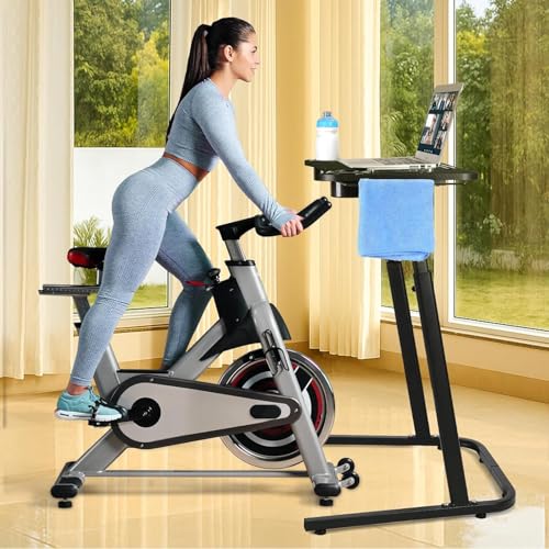 Image of VTORY Adjustable Standing Desk for Walking Pad Treadmill, Desk for Bike /Cycling, Stand Table for Treadmill Walking Pad, Bike /Walking Pad /Treadmill Trainer Desk Stand, Attachment, Bar for Walking Pad