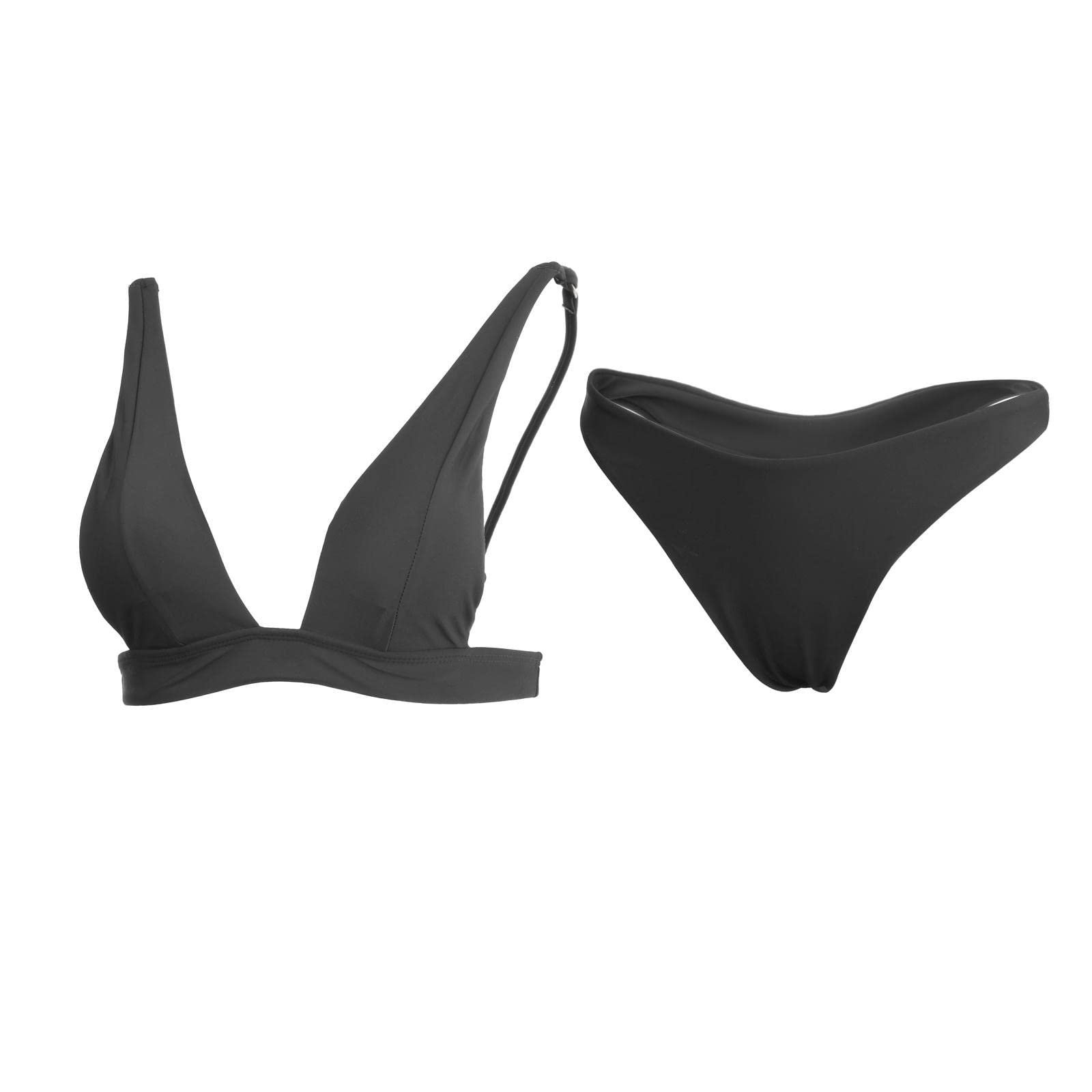 nivaa 2-Pack Women's Bikini Set Bathing Suit Padded Cup Bra Beachwear Swimwear Black S-picture-43