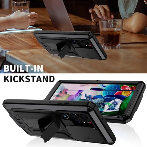 Coque antichoc Samsung S24 résistant aux chutes avec couvercle coulissant