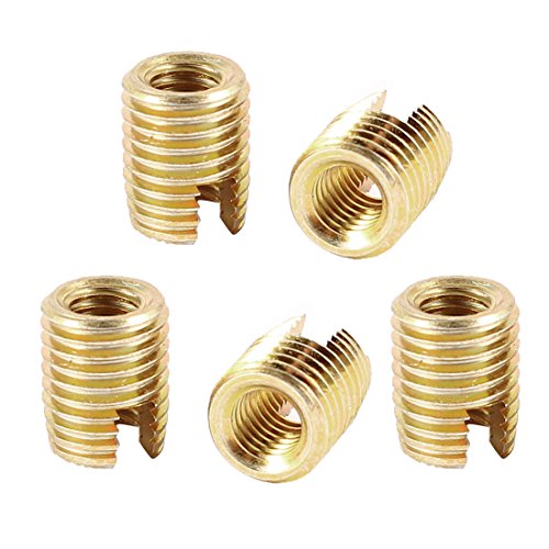 Aexit 5 Pcs Tool Holder Brass Tone 10mm x 8mm x 5mm Self Tapping Threaded Inserts Model:26as70qo95