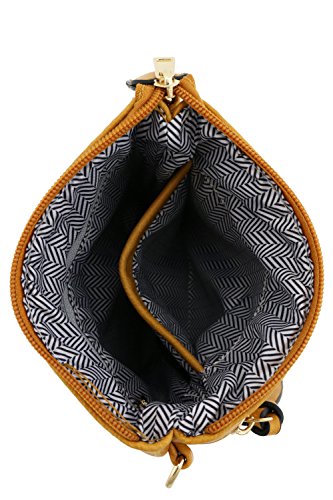 Image of Isabelle Small Lightweight Shoulder Bag for Women, Mini Multi Zipper Pocket Crossbody Handbag with Adjustable strap