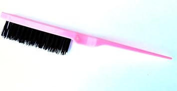 Pink Hair brush, Hair curling, Pink Brush, Teasing Back Combing Brush Slim Line