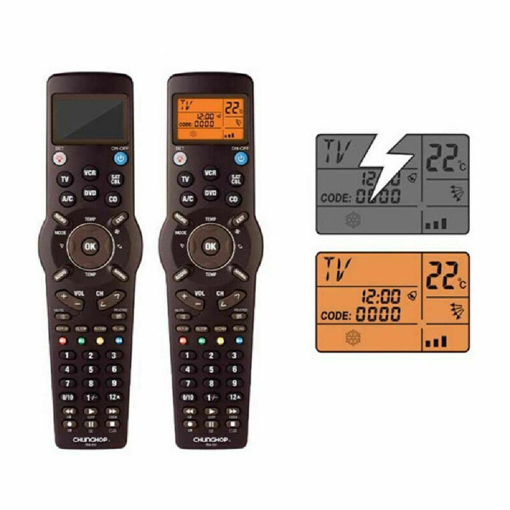 Grandi Pulsanti Telecomando IR 6 Reti in 1 Codice RM-991 con Display LCD per TV SAT DVD CBL CD AC VCR