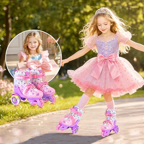 HYKID Girls Roller Skates for Toddlers