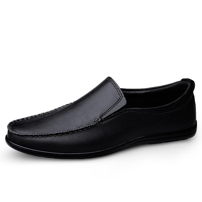 Men's Loafers Shoes Round Toe Vegan Leather Breathable Loafer Shoes Resistant Lightweight Anti-Slip Fashion Prom Slip On2