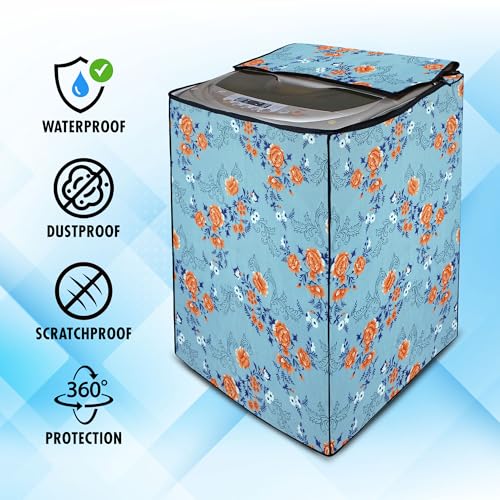 Image of Lithara Top Load Fully Automatic Washing Machine Cover for LG, Samsung, IFB, Whirlpool, Suitable for 5 kg & 5.5 Kg - Waterproof, Dustproof Cover (Print-2)