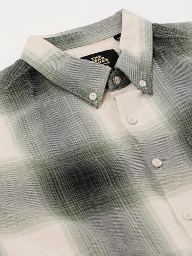 Image of THE BEAR HOUSE Men's Checked Slim Fit Cotton Casual Shirt | Green1 | TBH-SIVIA-GR