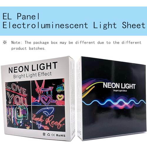 Image of Glowing LED Eyes Cuttable 2PCS 12 * 5cm Cuttable EL Panel Electroluminescent Light Sheet Decorations Light Lamp Sheet Sheet with Battery Inverter (Ice Blue)