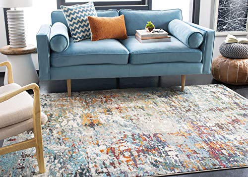 Tapete moderno Safavieh 228.6x160.02 cm azul y gris miniatura 3
