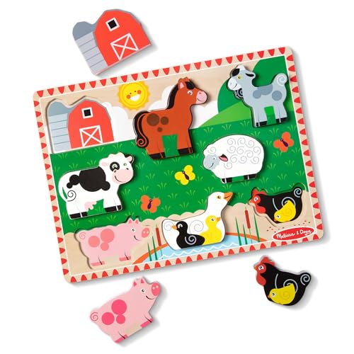 Image of Melissa & Doug Farm Wooden Chunky Puzzle (8 pcs) - FSC Certified (Pack of 12)