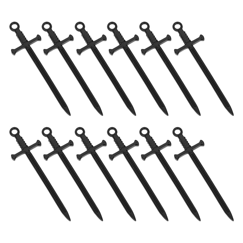 12 Pcs Punk Style Sword With Wing Charms - 41.5mm Stainless Steel Pendants For DIY Jewelry Making