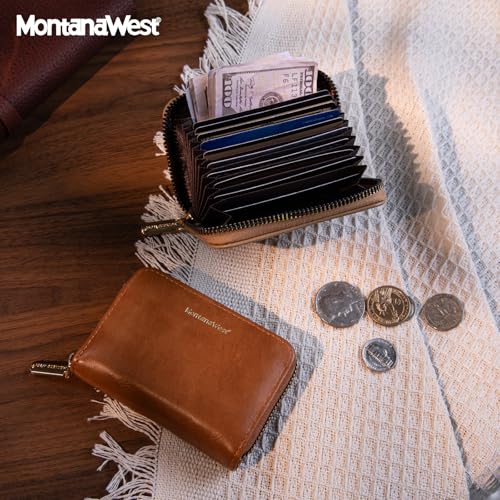 Image of Montana West RFID Blocking Small Credit Card Holder Wallet for Women with Zipper Soft Compact Women's Wallet Gift Idea