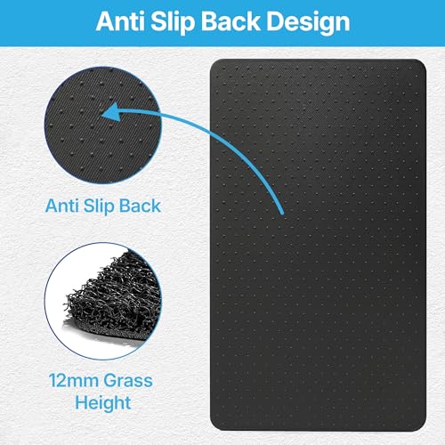 Image of KINGSWAY Accessories Noodle Grass PVC Foot Mats Compatible with Honda Amaze (Year 2025 Onwards - All Model) | 12mm Thickness Universal Fit Anti-Slip Car Floor Mats | Set of 3 Pcs | Black