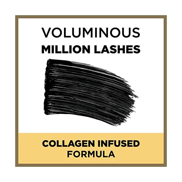 LOreal-Paris-Makeup-Voluminous-Million-Lashes-Mascara-Black-1-Tube LâOreal Paris Makeup Voluminous Million Lashes Mascara, Volumizing Collagen Infused Eye Makeup, Amplifying Mascara Brush, Washable, Black, 0.32 Fl Oz., 1 Count