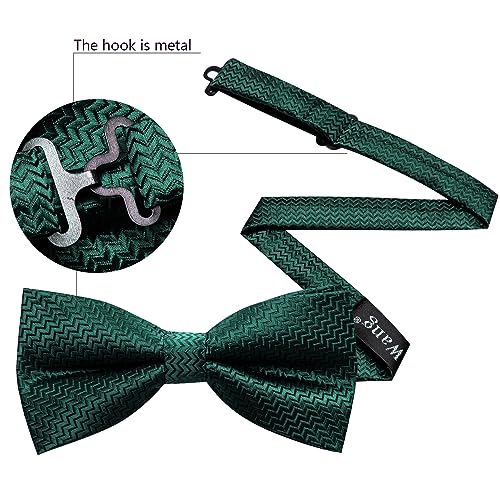 Image of YOHOWA Mens Bow Tie Set Paisley Pre-tied Bowties Adjustable with Handkerchief Cufflinks Gold Ring Set Wedding Prom Party