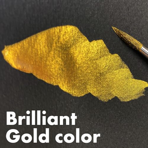 Image of Kuretake Gold Mica Paste Type 30g Metallic Gold Ink Paste for Japanese Calligraphy, Sumi Art, Painting, Craft & Decorative Illustration, Smooth Rich Finish, Made in Japan