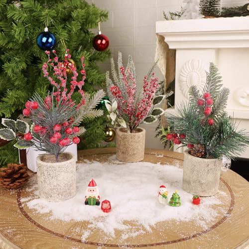 winemana-Mini-Christmas-Tree-Table-Decorations-Indoor-3-Pcs-Small-Artificial-Xmas-Trees-Decoration-with-Red-Berries-Pine-Cone-for-Centerpiece-Kitchen-Office-Tabletop-Home-Holiday-Decor winemana Mini Christmas Tree Table Decorations Indoor 3 Pcs Small Artificial Xmas Trees Decoration with Red Berries Pine Cone for Centerpiece Kitchen Office Tabletop Home Holiday Decor