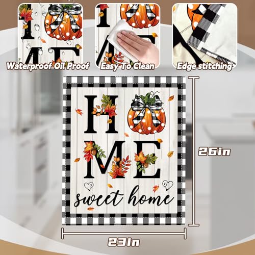 Image of Fall Thanksgiving Dishwasher Magnet Cover, 23x26In Sweet Home Dishwasher Magnet Sticker for Kitchen Pumpkin Decor Dish Washer Magnetic Covers Autumn Fridge Panel Decal Magnets Cover