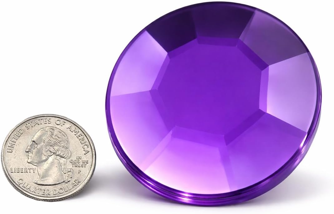 Allstarco 60mm (2-3/8") Purple Violet Round Self-Adhesive Rhinestones, 1 PC
