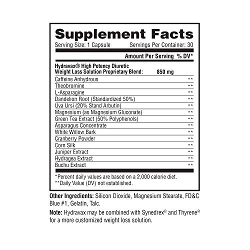 Metabolic Nutrition, Hydravax - Premium Diuretic Water Pills, Natural & Safe, Eliminates Water Retention, with Dandelion, Magnesium, Green Tea Extract, Cranberry Powder, 30 Capsules, 1 Dose Daily - Image 3