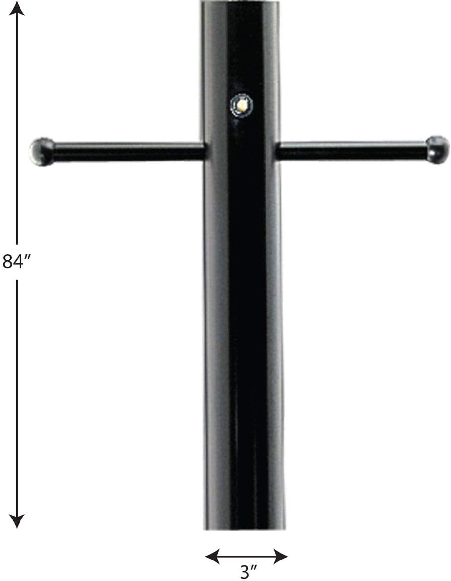 Progress Lighting Outdoor 7' Aluminum Post with Ladder Rest, Photocell and GCO Matte Black