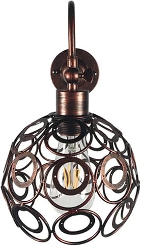 Miniatura 3 de Wall Lamp American Country Industrial Wind Wrought Iron Retro Small Iron Cage Cyber Bar Bedside Aisle Lamps,Modern Decor