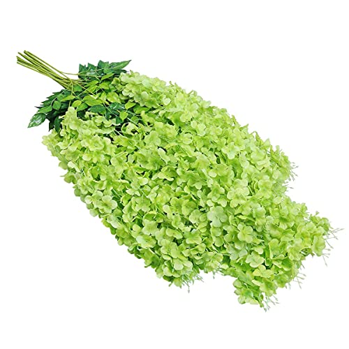 Image of Tia Crafts Polyester Artificial Hanging Flowers for Ceiling Balcony | Wisteria Vine | Home Party Decor Garden Outdoor Greenery Office Wall Decoration | Waterproof Washable - 3.7ft /45 inch (12, Green)