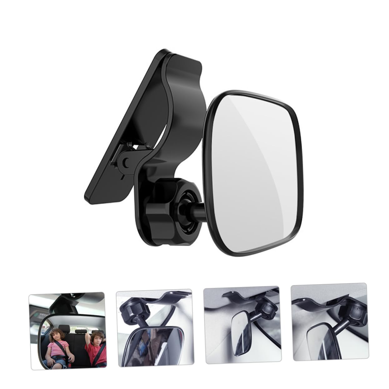 3 Piezas Espejo Retrovisor Del Asiento Trasero Espejo Retrovisor Del Cochecito De Coche De Bebé De Asiento Trasero Infantil Para s Black Abs