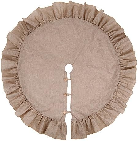 X.Sem 48'' Jute Burlap Christmas Tree Skirt with Ruffled Border Holiday Collection (Original)
