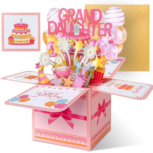 Happivue Granddaughter Birthday Cards Pop Up Happy Birthday Card for Her