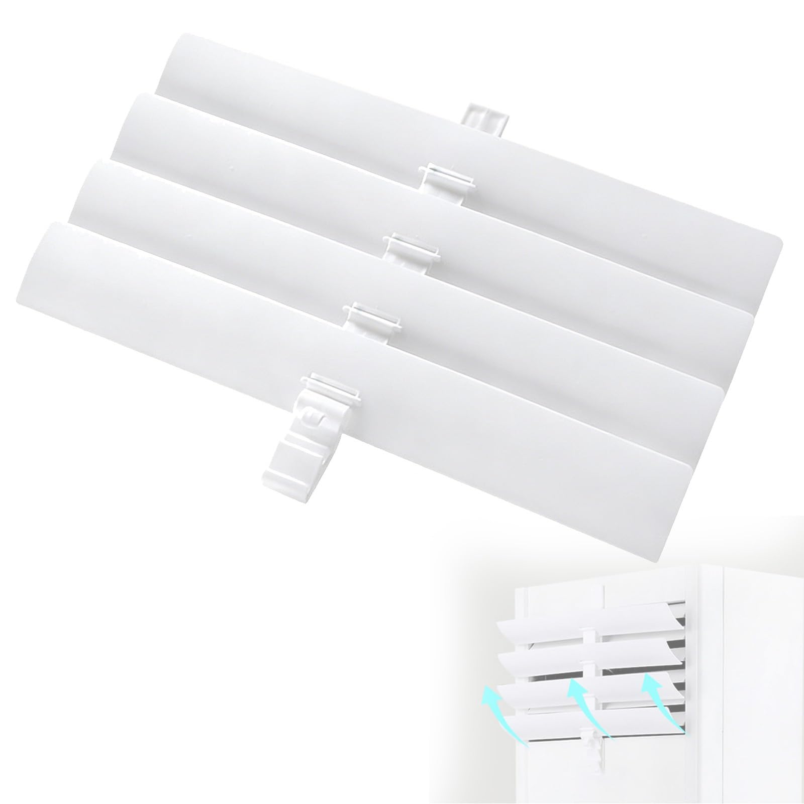 YUE JJXN AC Deflector with 4 Louvers, 17.3x9.2in Cabinet Air Conditioner Vent Deflector, Anti Direct Blow Air Conditioner Wind Shield
