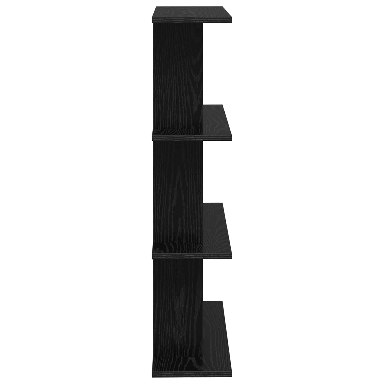 Estantería de pared de madera, color negro, 56 x 20 x 90 cm, soporte de pared con mucho espacio de almacenamiento, ahorra espacio, multifuncional como estante colgante y estantería para salón