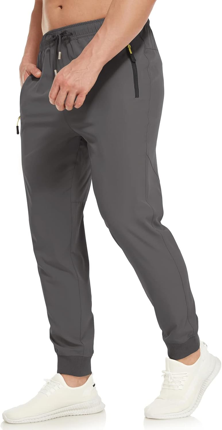 SPOSULEI Mens Joggers Lightweight Athletic Hiking Pants Quick Dry Running Track Gym Sweatpants with Zipper Pockets SPOSULEI Mens Joggers Lightweight Athletic Hiking Pants Quick Dry Running Track Gym Sweatpants with Zipper Pockets