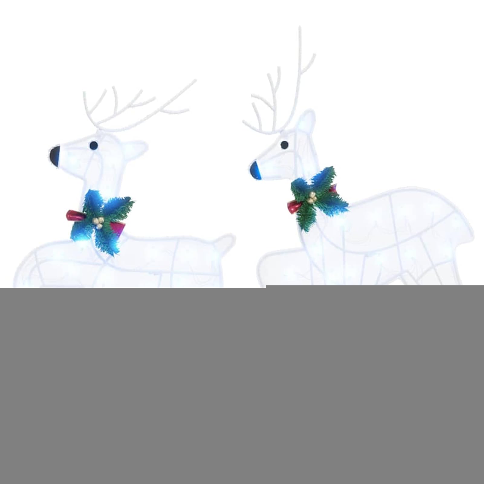 Tidyard LED Rentiere 2 pcs Kaltweiß Stoff, Weihnachtsdekoration für Außen Vorgarten Fassade Geschäftsdekoration Event als Weihnachtsszene42012989