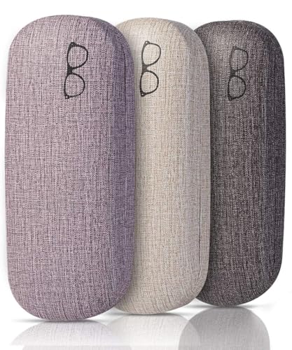 RayLove 3-Pack Hard Shell Eyeglasses Case Large Reading Glasses Hard Case