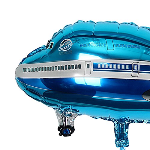 Bouti1583 Airplane Helicopter Plane Shaped Foil Balloon 32 Inch, Pack Of 3 Party Children Birthday Kids Favor Cartoon Decorations (Blue & Red) #TOP7