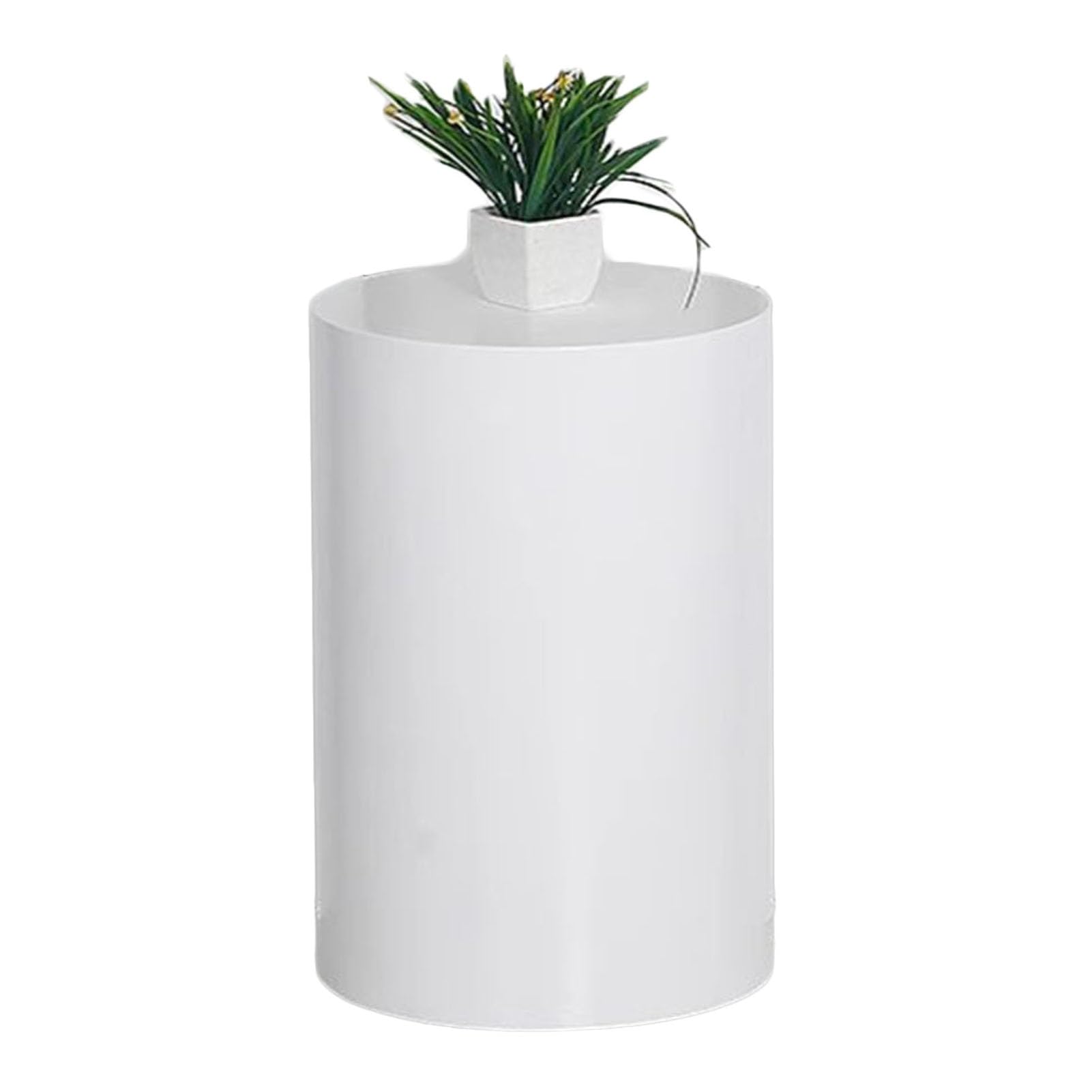 Socle cylindrique rond blanc de 30x50 cm, meuble de presentation stable et rigide