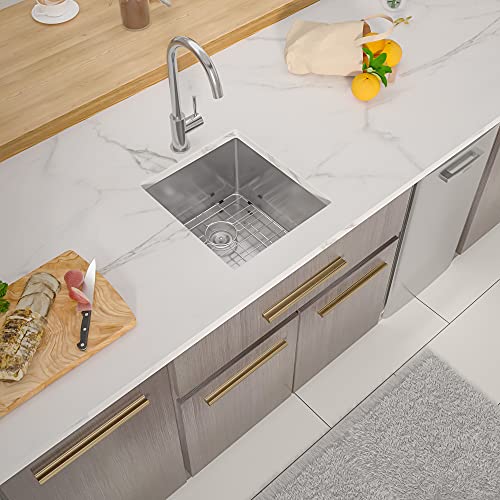 Stainless Bar Sink - Lofeyo 15 Inch Undermount Wet Bar Prep Sink Stainless Steel 16 Gauge Round Corner Single Bowl Under Counter Kitchen Sink Basin #TOP6