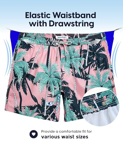Image of maamgic Mens Swim Trunks 5 Inch with Mesh Lining, Quick Dry Mens Bathing Suit, Swim Shorts for Swimming and Beach