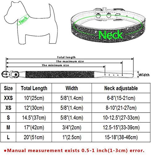 Jxinrong Rhinestone Dog Collar, Cute Dazzling Sparkling Soft Suede Leather Dog Cat Rhinestone Collar Crystal Diamond Pet Dog Puppy Collar #TOP4
