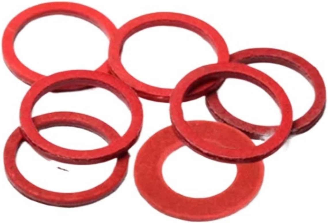 50/200pcs M2 M2.5 M3 M4 M5 M6 M8 M10 M12 M14 M16 Red Steel Paper Insulating Flat Washer Insulation Plain Gasket Pad Ring Spacer(200pcs M3x7x0.8mm)