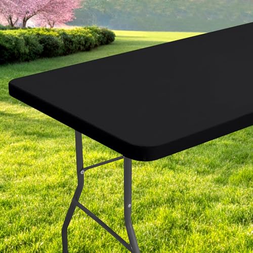 Rectangle Picnic Table Cloth, Waterproof Elastic Fitted Tableclot...