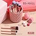 BS-MALL Makeup Brushes Premium Synthetic Foundation Powder Concealers Eye Shadows 18 Pcs Brush Set with 5 sponge & Holder Sponge Case (A-Pink)