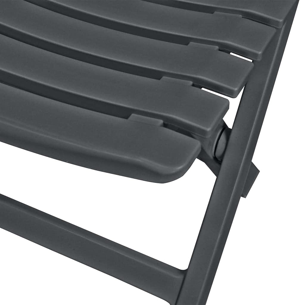 Set da 3 pezzi da bistrot in plastica antracite pieghevole, 79 x 72 x 70 cm, salvaspazio, per balcone, terrazza, piccole superfici esterne, design moderno, materiale robusto per uso esterno