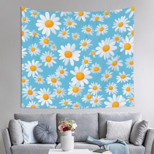 Tapiz de pared decorativo DUWAA con margaritas para dormitorio juvenil y sala de estar