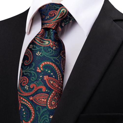 Image of YourTies Paisley Men's Necktie Woven Silk Floral Ties for Men Designer Formal Business Party Wedding