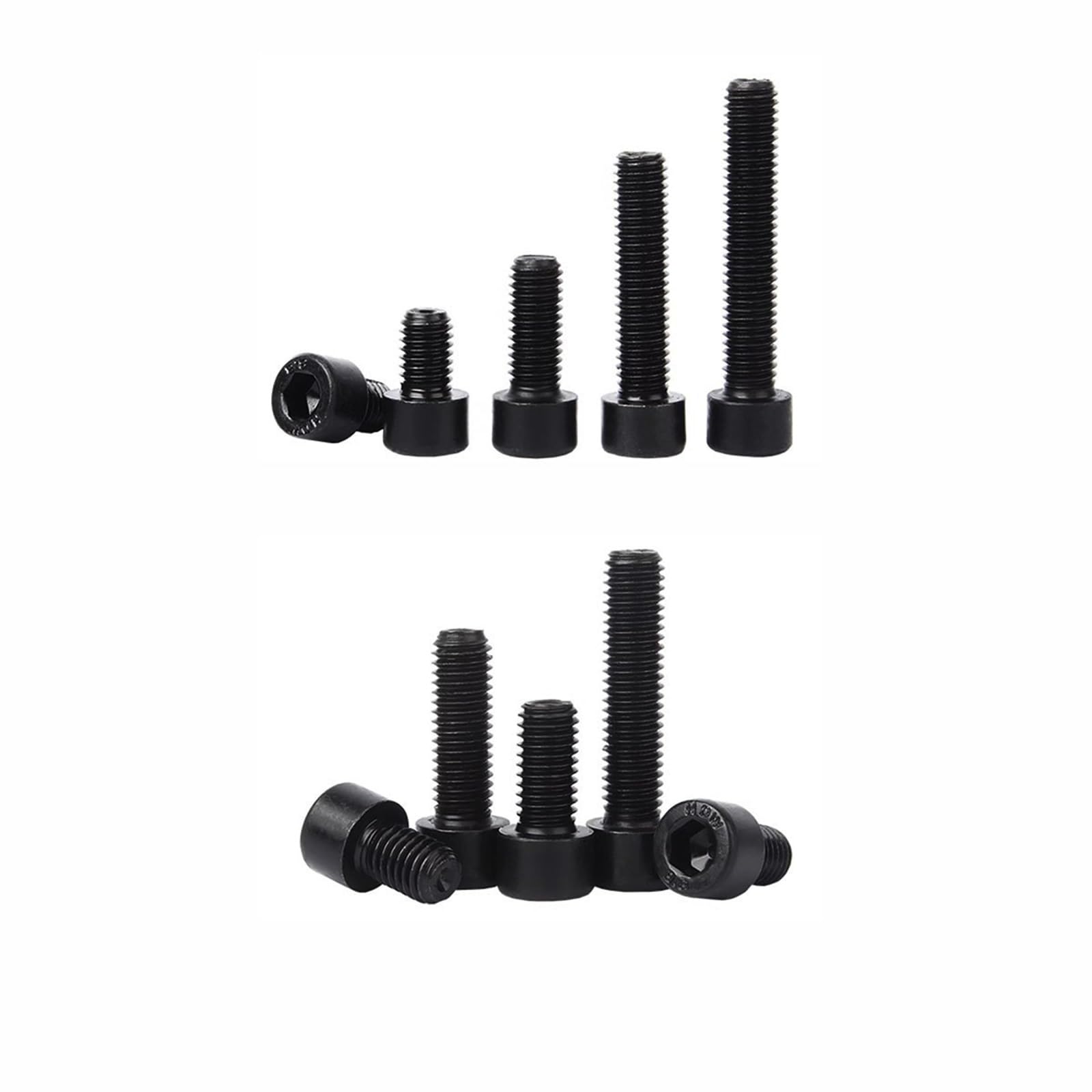 100 Piezas M8 Hex Allen Tornillo De Cabeza Hueca Tornillos Negros Pernos For Muebles(Length 65MM)